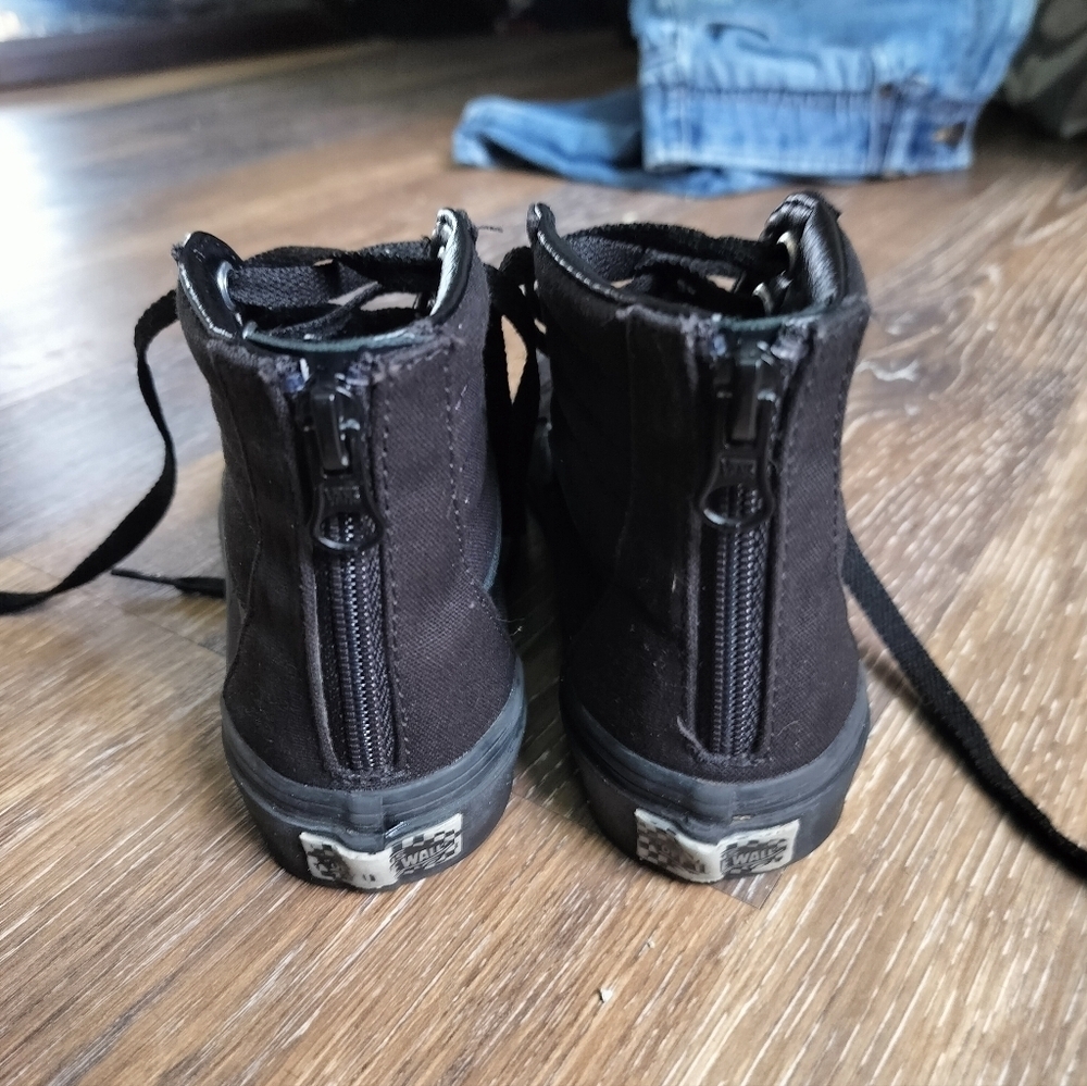 Vans Kids High Top Sneakers Black US Size 1 - Picture 5 of 7